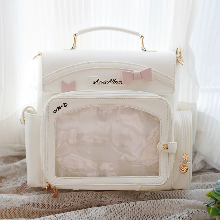 Kawaii Ita Bag with Crossbody Strap, Clear Window (White) 45414:846795