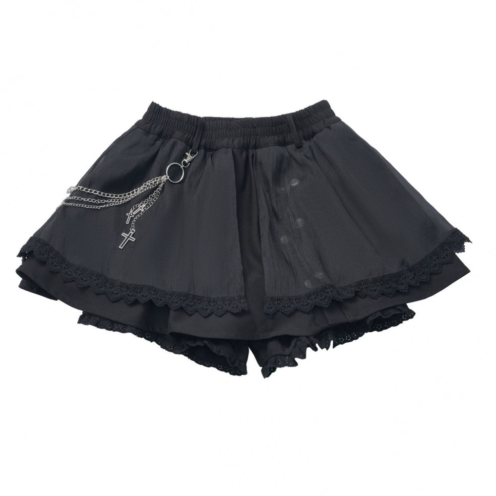 Gothic Striped Blouse, Black Skirt Set (L M S) 44172:800250