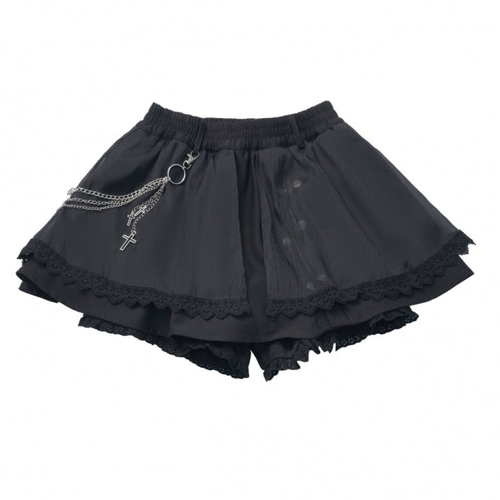 Gothic Striped Blouse, Black Skirt Set (L M S) 44172:800250