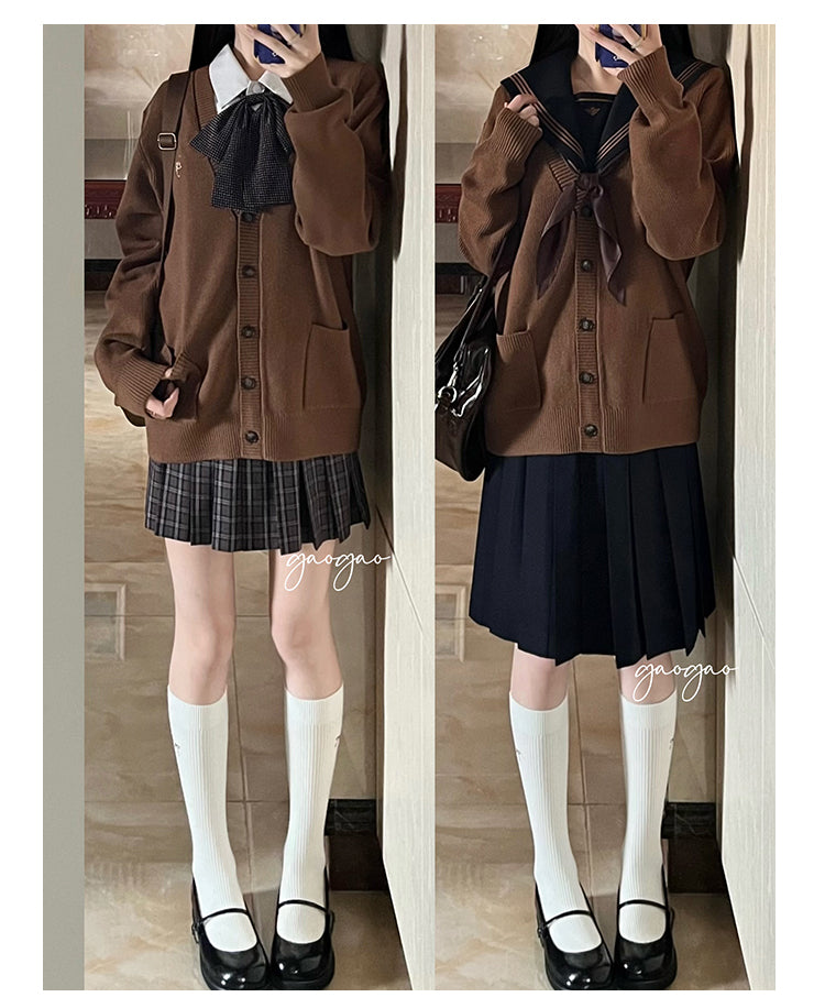 JK Uniform V-Neck Cardigan for Kansai-Collar Style Multicolor 42668:748662