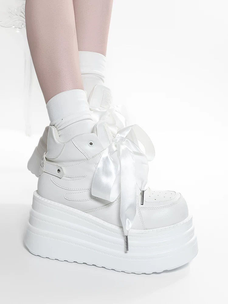 Jirai Kei High-Top Platform Shoes, Detachable Wing Decor 44333:806755