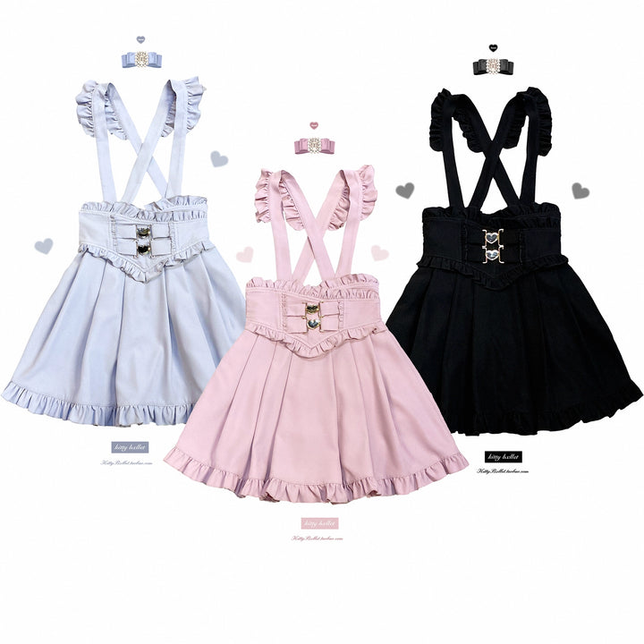 High Waist Jirai Kei Suspender Skirt 31858:396996