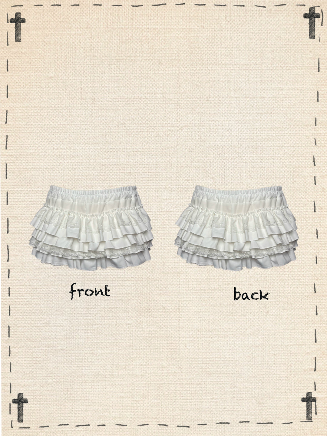 Gothic Cross-Detailed T-shirt & Tiered Ruffle Bloomers 43079:764549