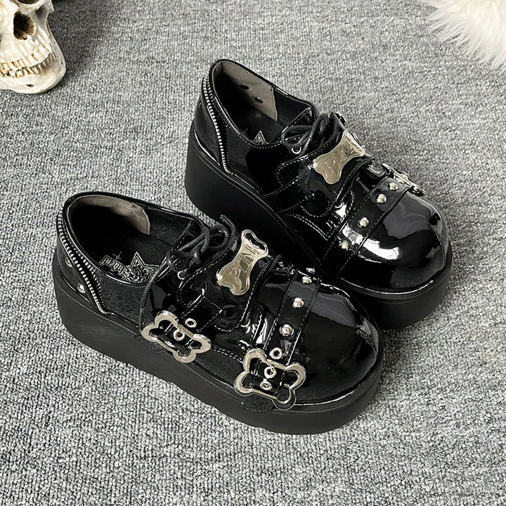 Y2K Punk Shoes Platform Shoes Slip-on Cowhide Shoes (34 35 36 37 38 39 40) 29722:368424