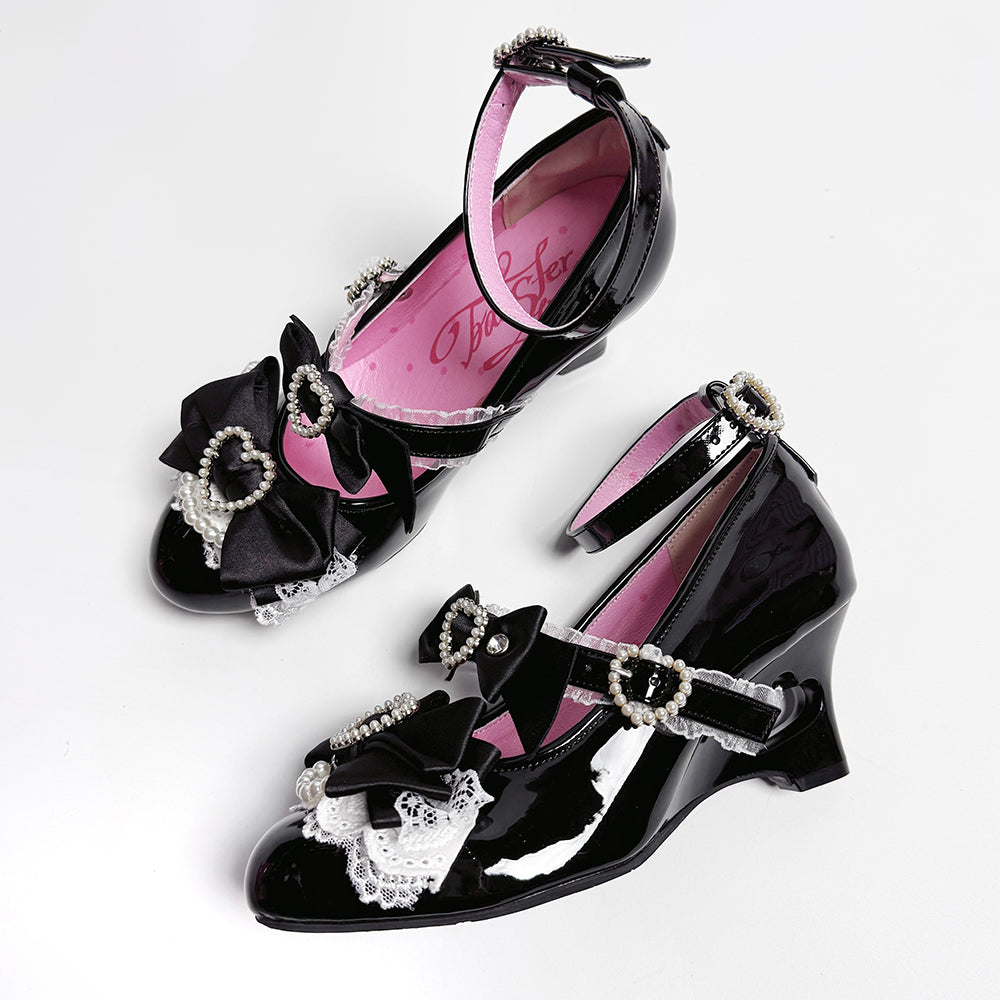 Princess Lolita Wedge Shoes with Open Heart Hollow Heel (34 35 36 37 38 39 40 41) 42709:749981