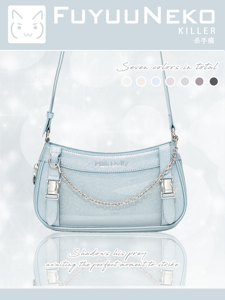 Y2K Style Ita Bag, Clear Window & Detachable Chain 43228:772320