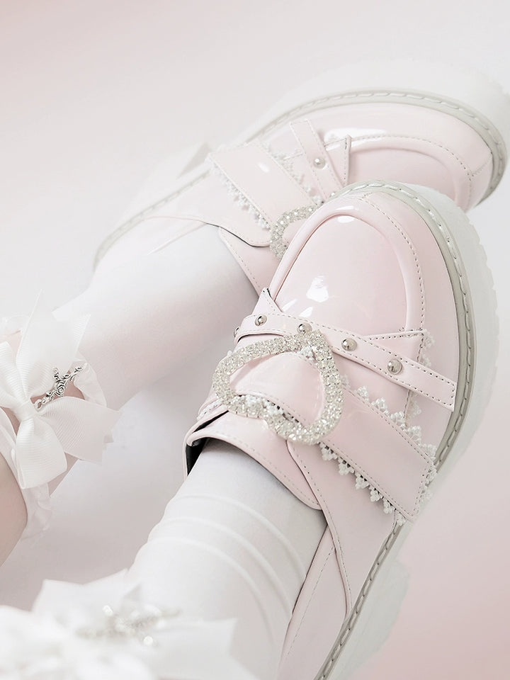 Jirai Kei Platform Shoes Ryousangata High Heels Loafer Shoes 40098:655890