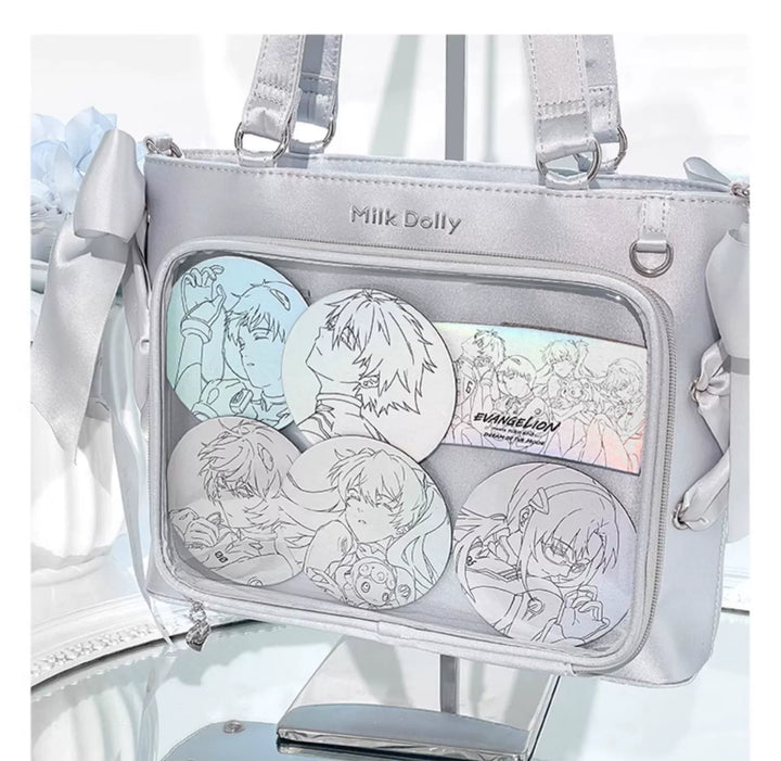 Satin Ita Bag, Clear Window & Detachable Ribbon Bow 43227:771924