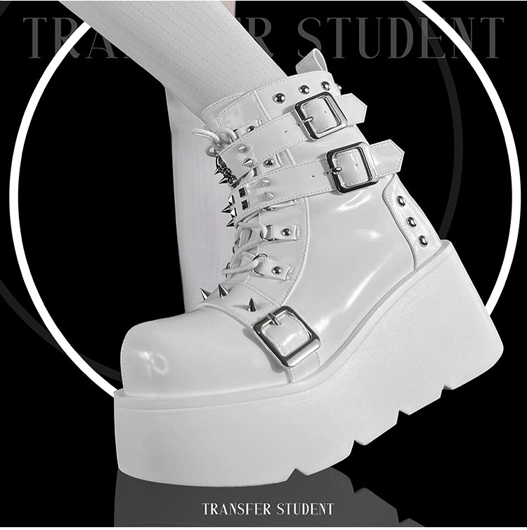 Punk Platform Shoes Gyaru Fashion Combat Boots 29704:368168