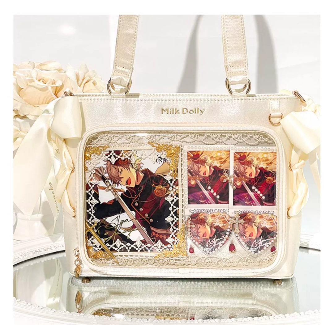 Satin Ita Bag, Clear Window & Detachable Ribbon Bow 43227:771932