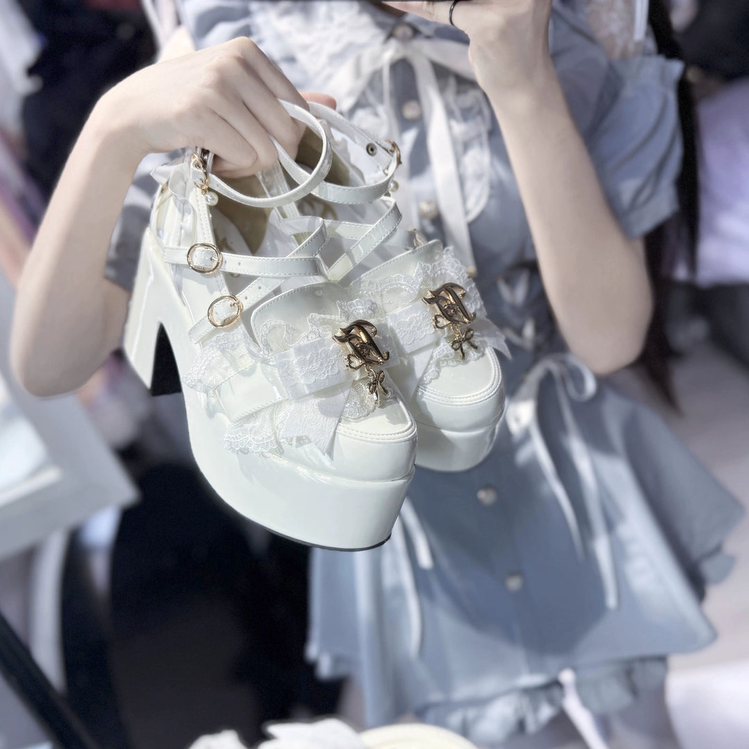 Jirai Kei High Platform Shoes, High + Mid Heel Options 43617:781154