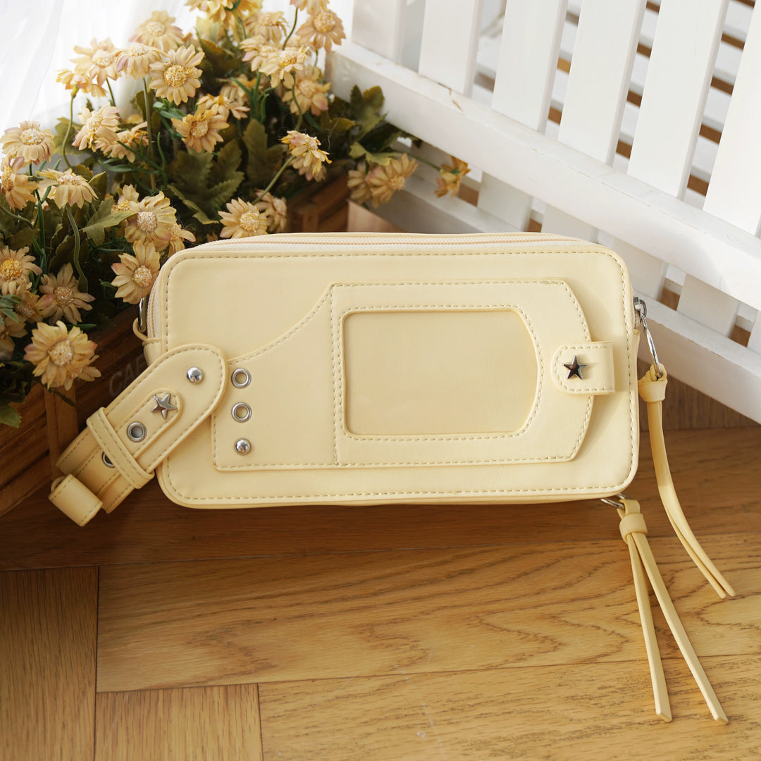 Gyaru Ita Bag Brick-like Crossbody Bag Motorcycle Handle Bag (Yellow) 41756:712998