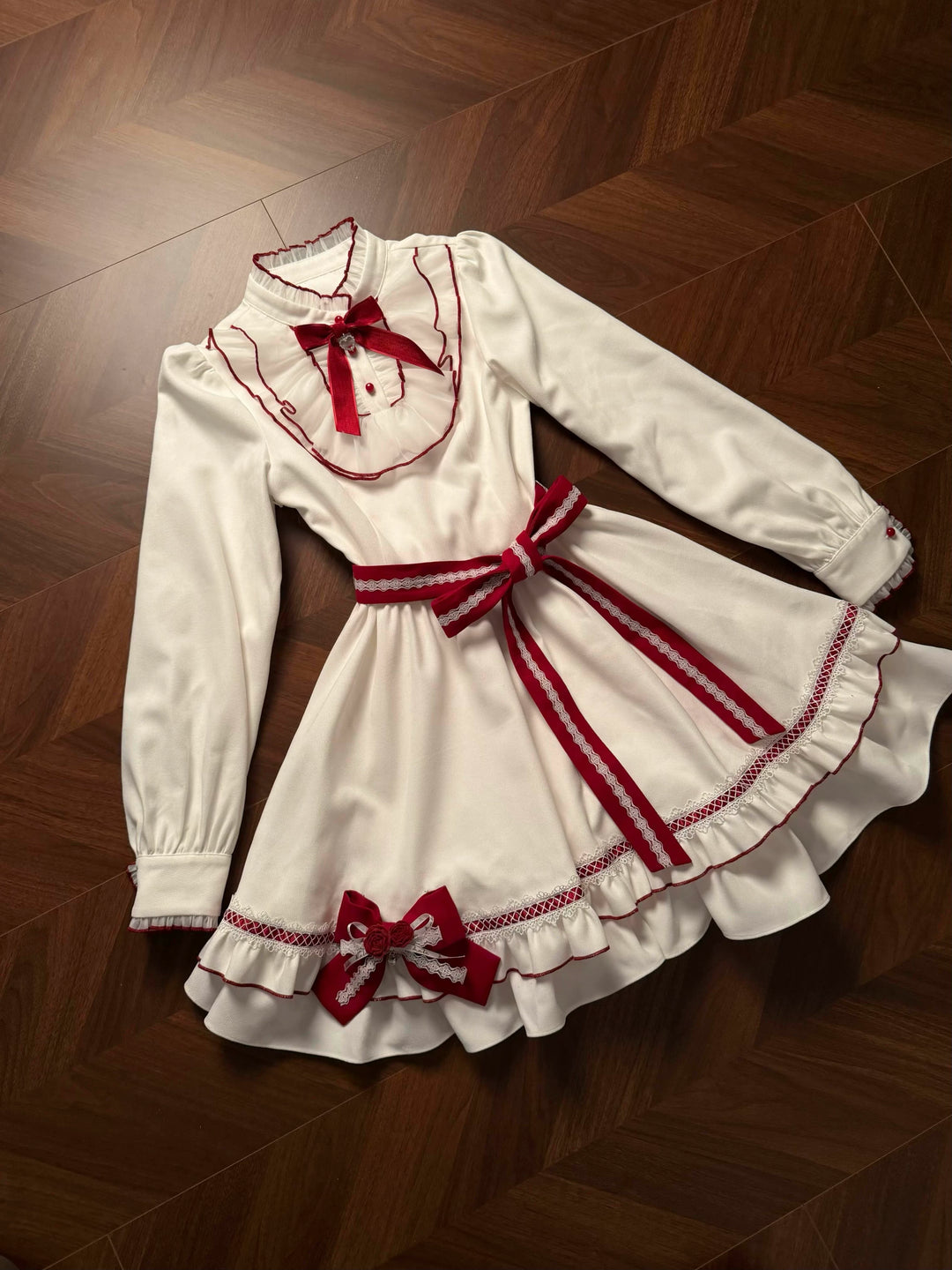 Christmas Dress Outfit, Red Cape with Detachable Collar (L M S) 44323:804997