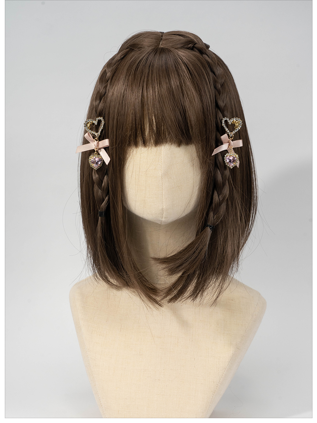 Jirai Kei Headdress Heart-shaped Rhinestone Hair Clip 35294:507906 35294:507906