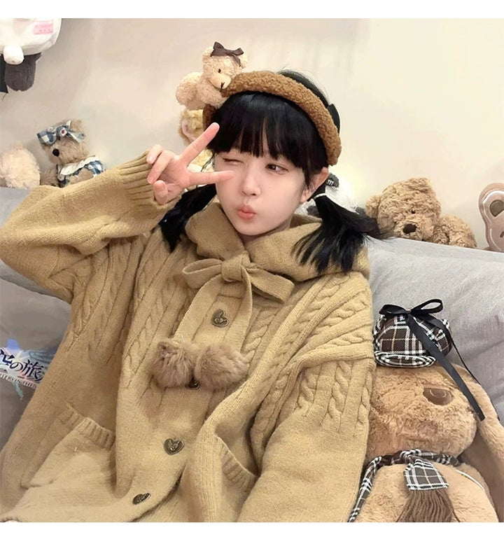 Kawaii Oversized Cardigan Sweater Coat Multicolor 22652:345644