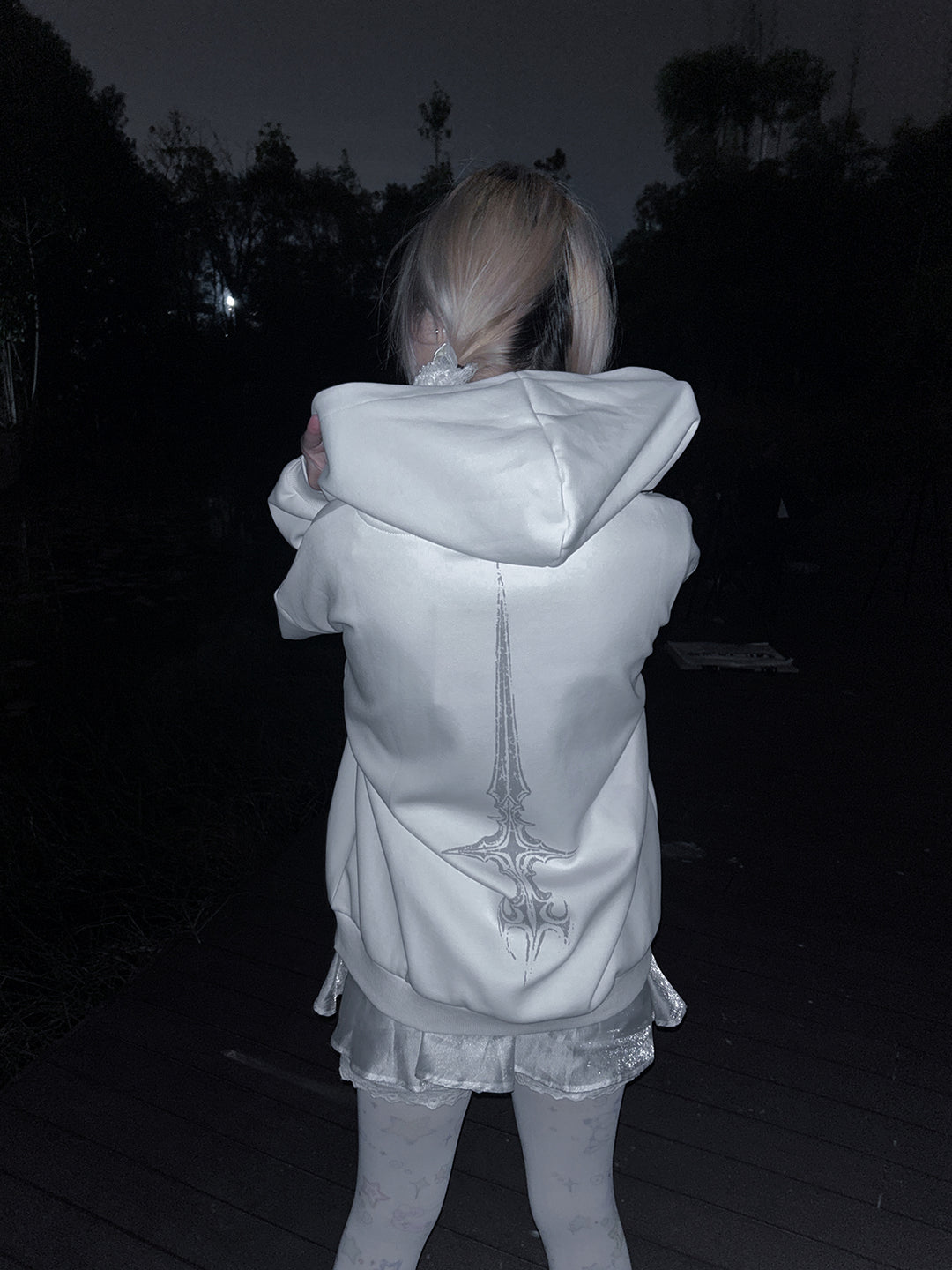 Cotton Jirai Kei Coat Gothic Punk Style with Oversized Design 42386:737936