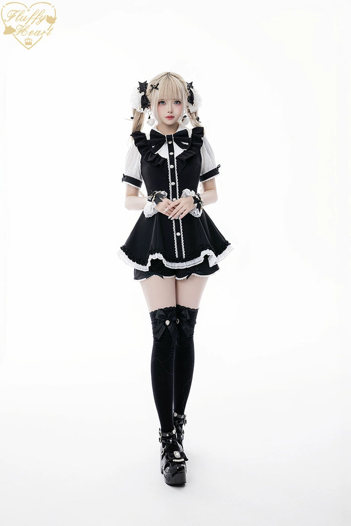Lace-Sleeved Ryousangata Set Up, Large Bow Brooch 43448:777000