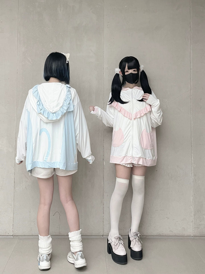 UPF50+ Tenshi Kaiwai Hooded Sunscreen Shirt With Cat Ear 37698:570760