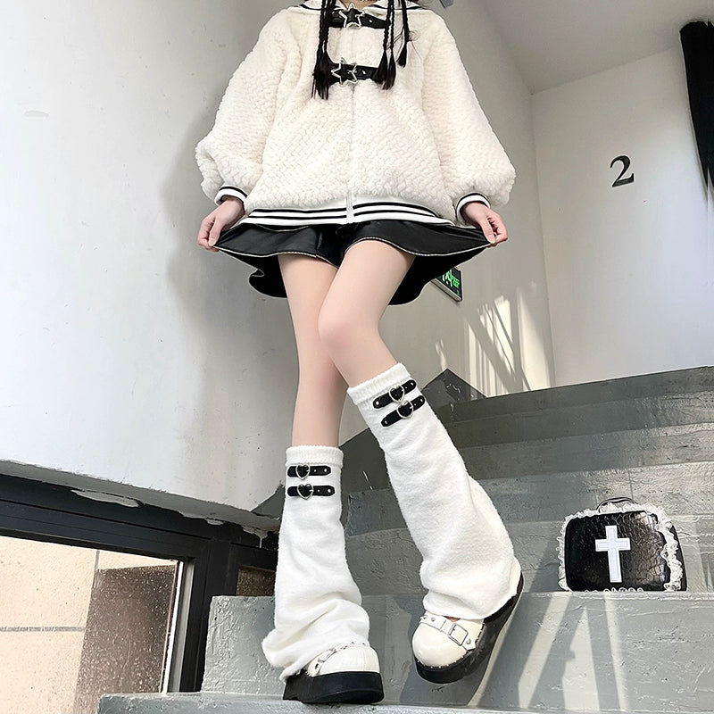 Harajuku Fashion Love Leather Buckles Socks Multicolor 28964:339536 28964:339536