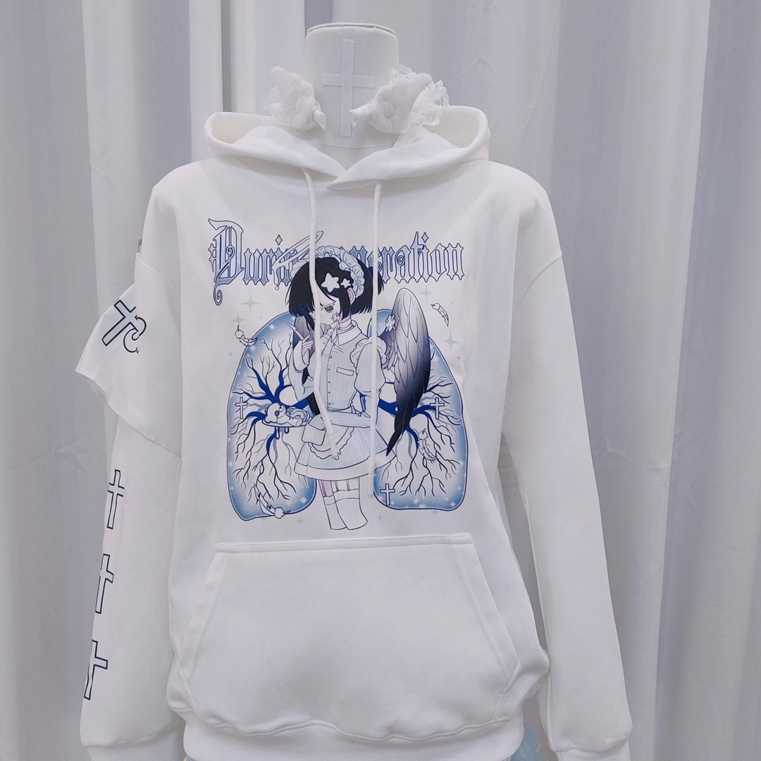 Tenshin Kaiwai Hoodie Medical Angel Print Hooded Sweatshirt 39430:627990