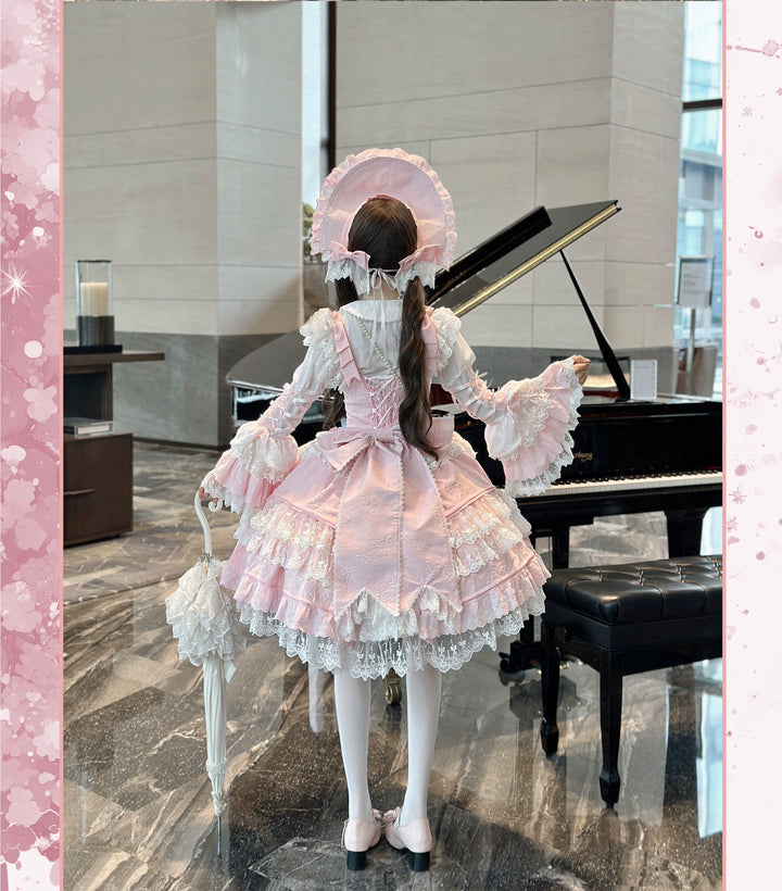 Vintage Lolita Dress Pink Doll-like Dress Princess Sleeve Blouse BNT 41170:697862