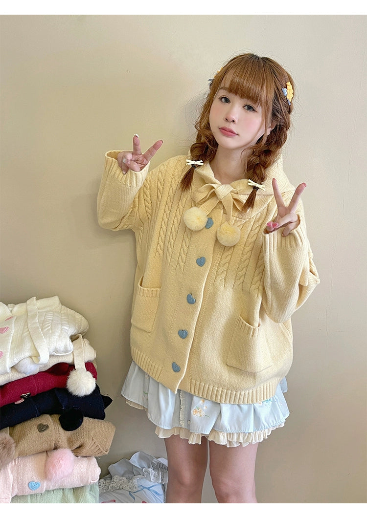 Kawaii Oversized Cardigan Sweater Coat Multicolor 22652:345620