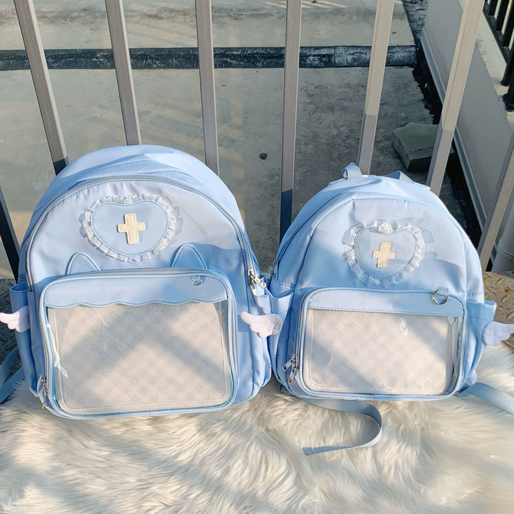 Tenshi Kaiwai Ita Bag Backpack Blue And Pink Bag 38278:588332