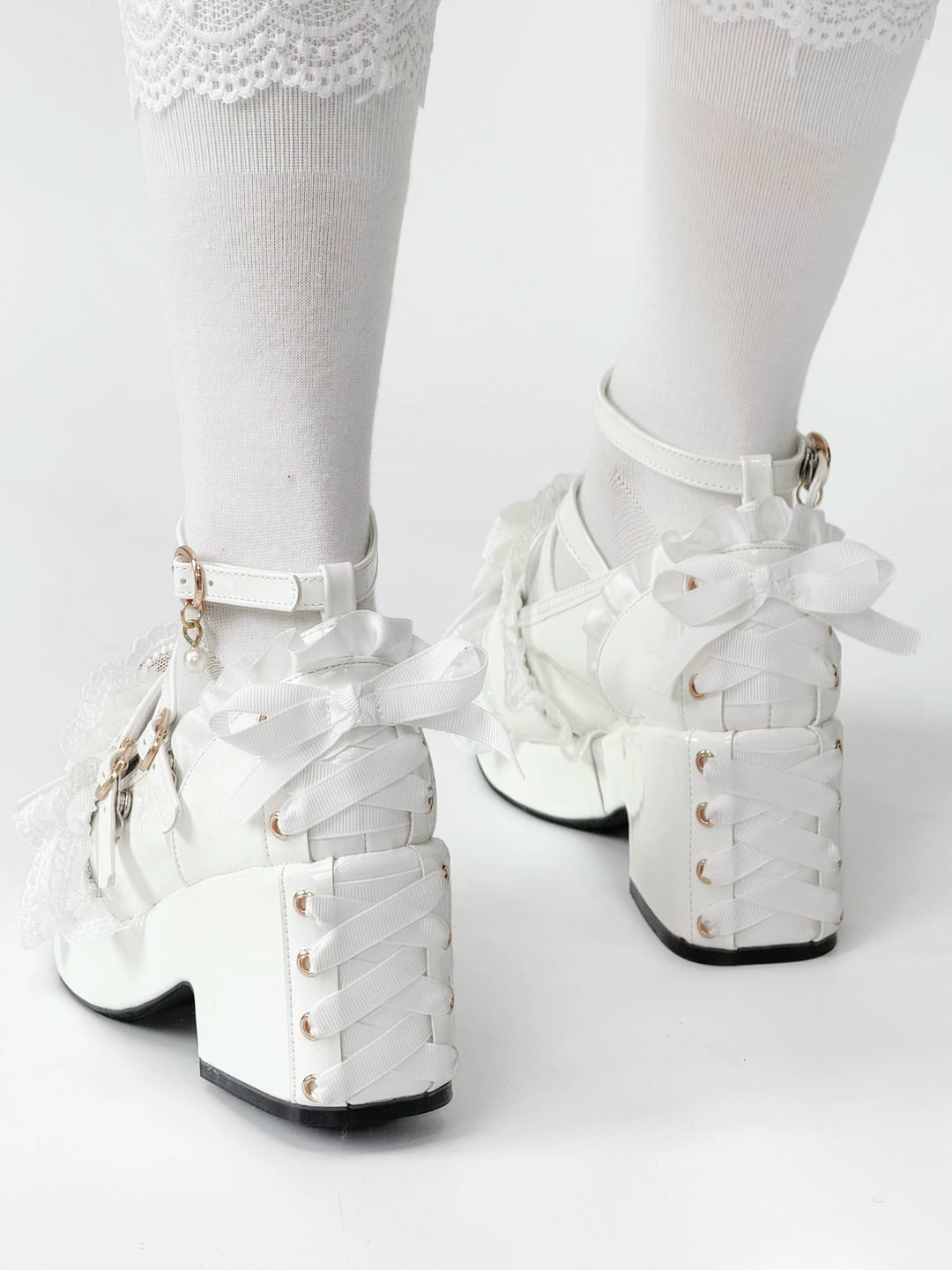 Jirai Kei High Platform Shoes, High + Mid Heel Options 43617:781178