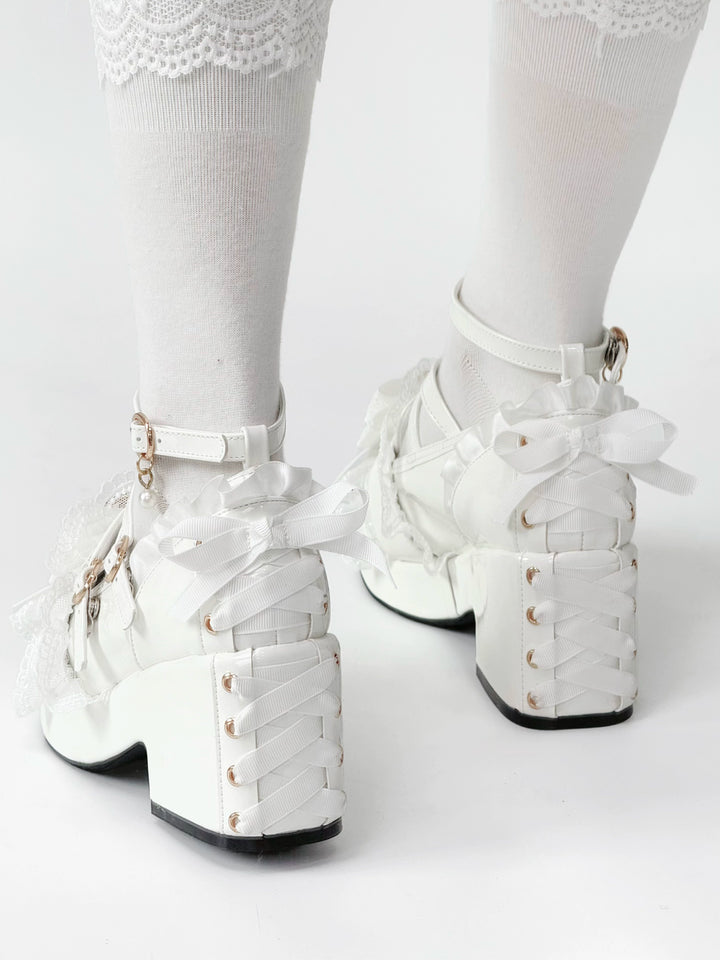 Jirai Kei High Platform Shoes, High + Mid Heel Options 43617:781178