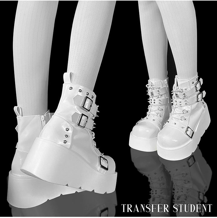 Punk Platform Shoes Gyaru Fashion Combat Boots 29704:368198