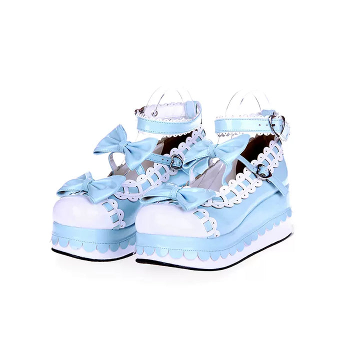 Lolita Shoes Platform Shoes With Bows And Laces 31792:568628