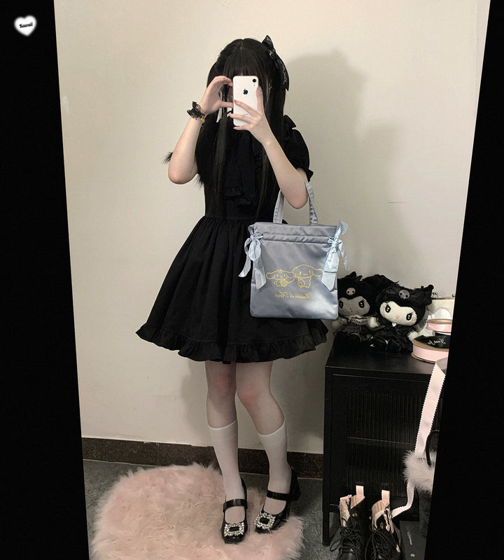 Jirai Kei Blouse Sweet Butterfly Tie Shirt Short Sleeve Top 35382:522514