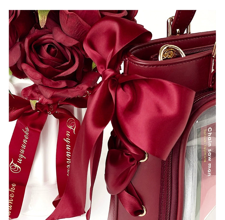Large Capacity Ita Bag With Window Front & Detachable Ribbon Bow 43229:772359