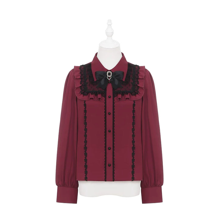Long-sleeved Jirai Kei Blouse, Cake-Styled Skirt (L M S) 44680:819290
