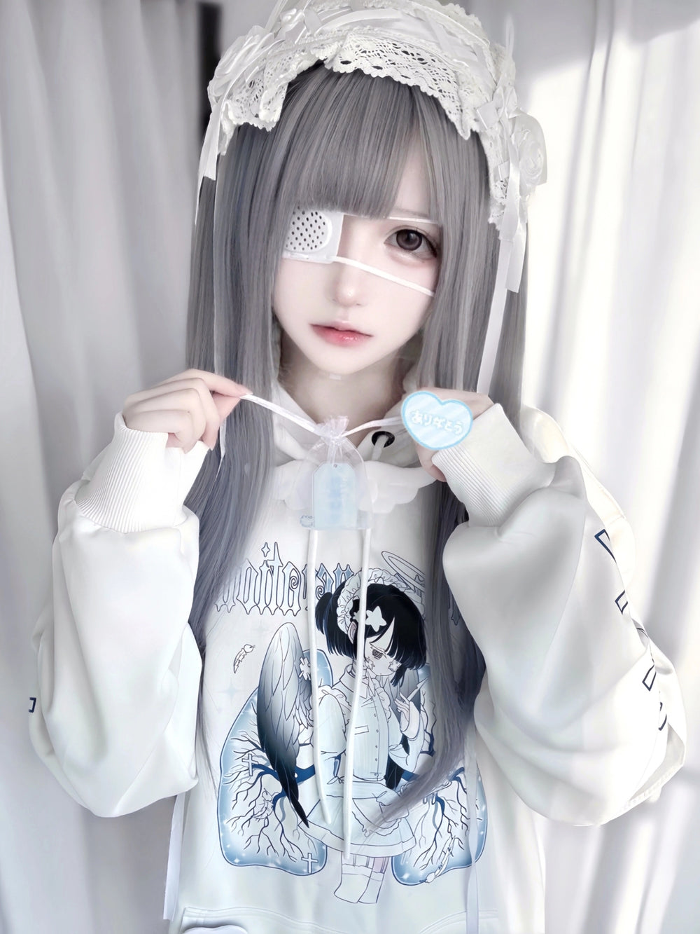 Tenshin Kaiwai Hoodie Medical Angel Print Hooded Sweatshirt 39430:627996