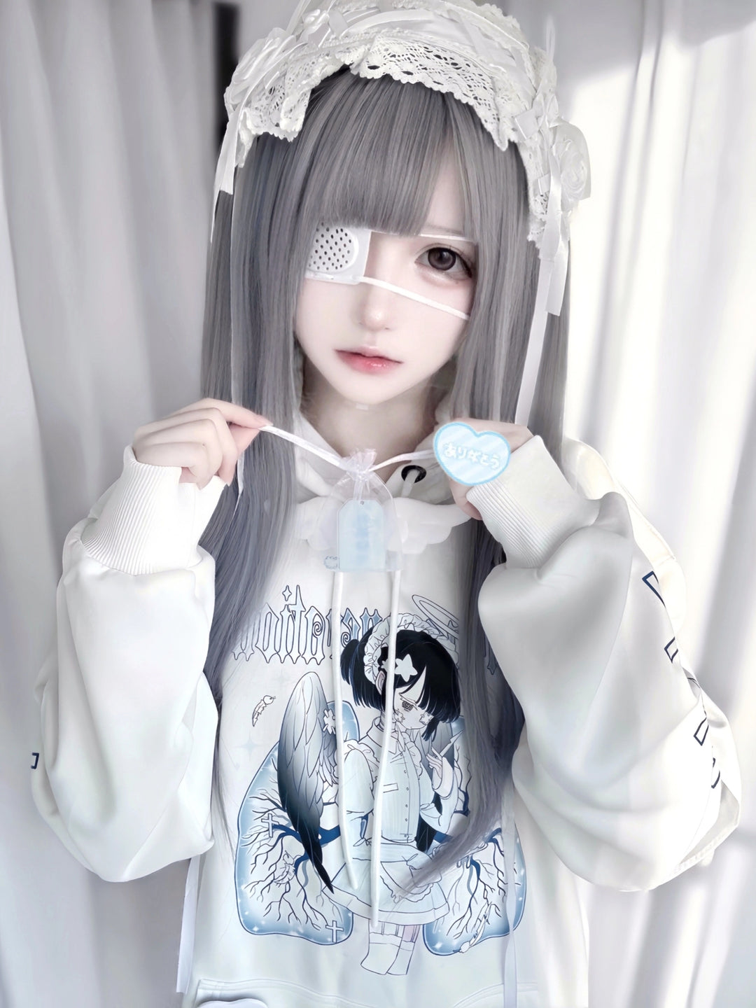 Tenshin Kaiwai Hoodie Medical Angel Print Hooded Sweatshirt 39430:627996