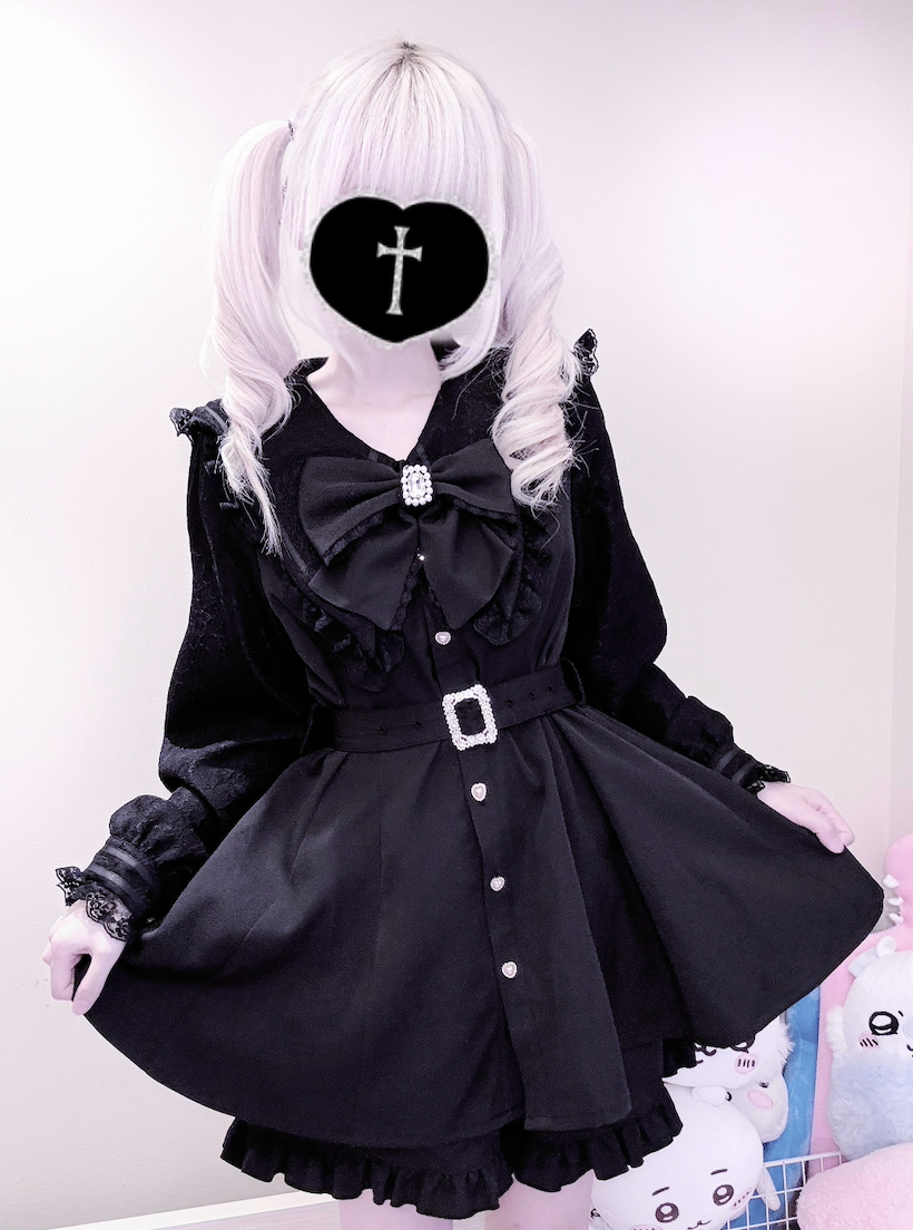 Jirai Kei Dress And Shorts Waist-cinching Set Up (L M S XL / Black) 37548:637480