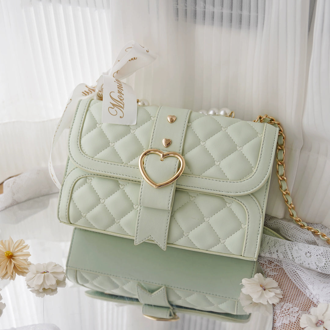 Kawaii Ita Bag Bow Rhombus Grid Shoulder Bag Multicolor 21906:349674