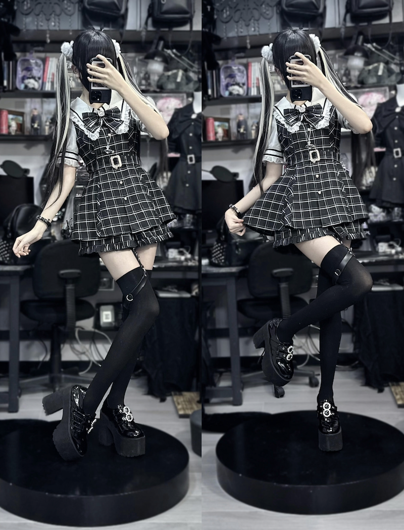 Jirai Kei Dress And Shorts Waist-cinching Set Up 37548:563490
