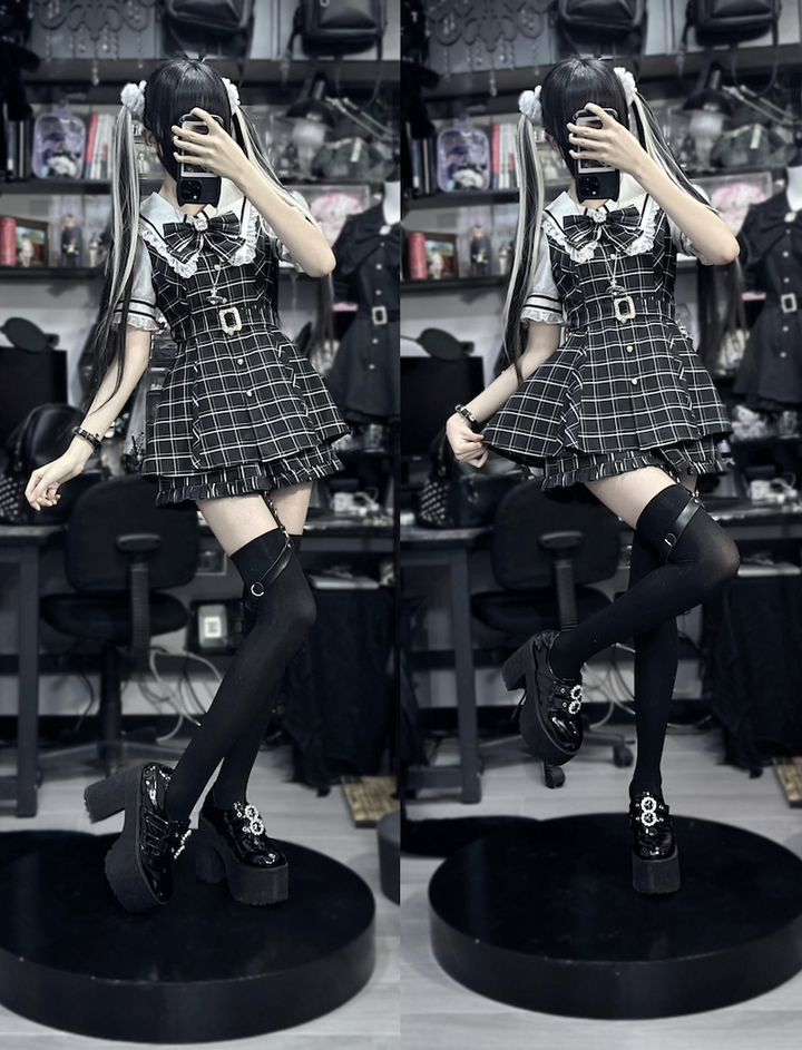 Jirai Kei Dress And Shorts Waist-cinching Set Up 37548:563490