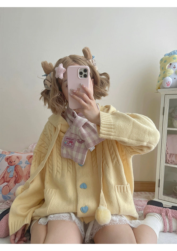 Kawaii Oversized Cardigan Sweater Coat Multicolor 22652:345532