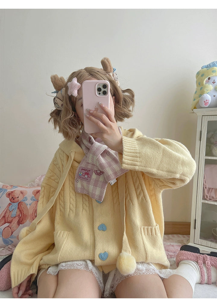 Kawaii Oversized Cardigan Sweater Coat Multicolor 22652:345532