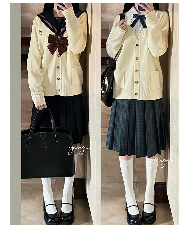 JK Uniform V-Neck Cardigan for Kansai-Collar Style Multicolor 42668:748711