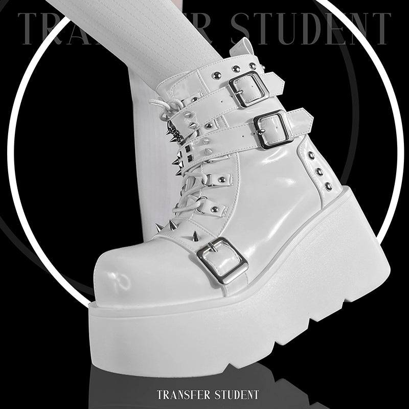 Punk Platform Shoes Gyaru Fashion Combat Boots 29704:368224