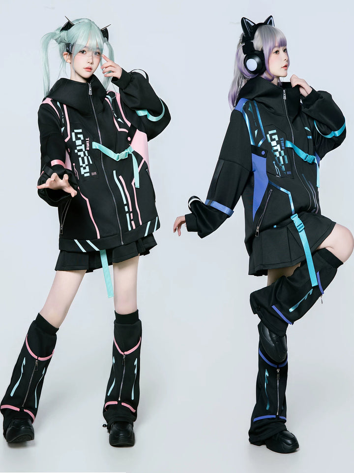 Cyberpunk Fashion, Unisex Jacket and Skort Set 44425:810171
