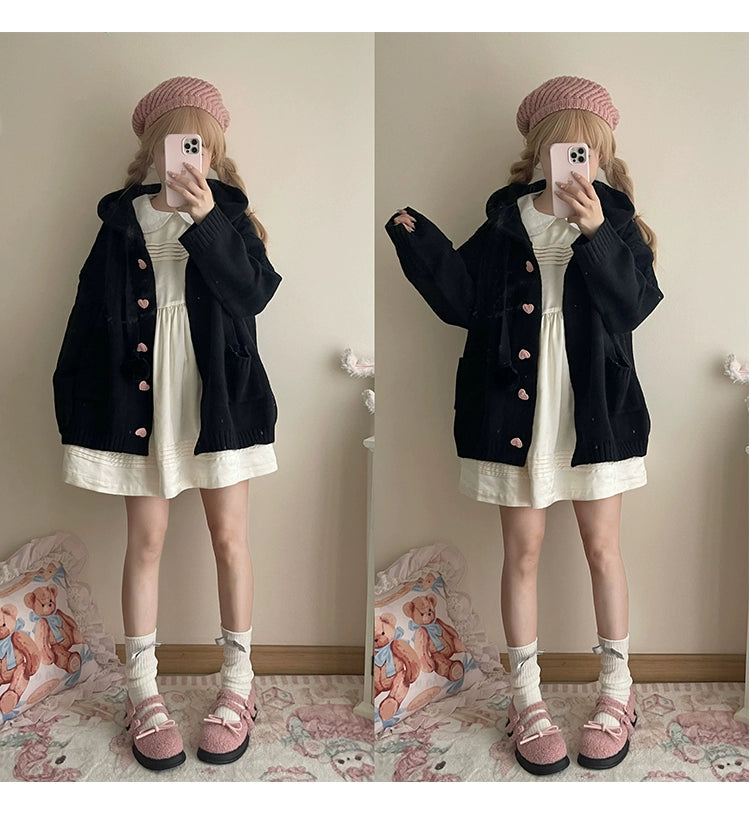 Kawaii Oversized Cardigan Sweater Coat Multicolor 22652:345688