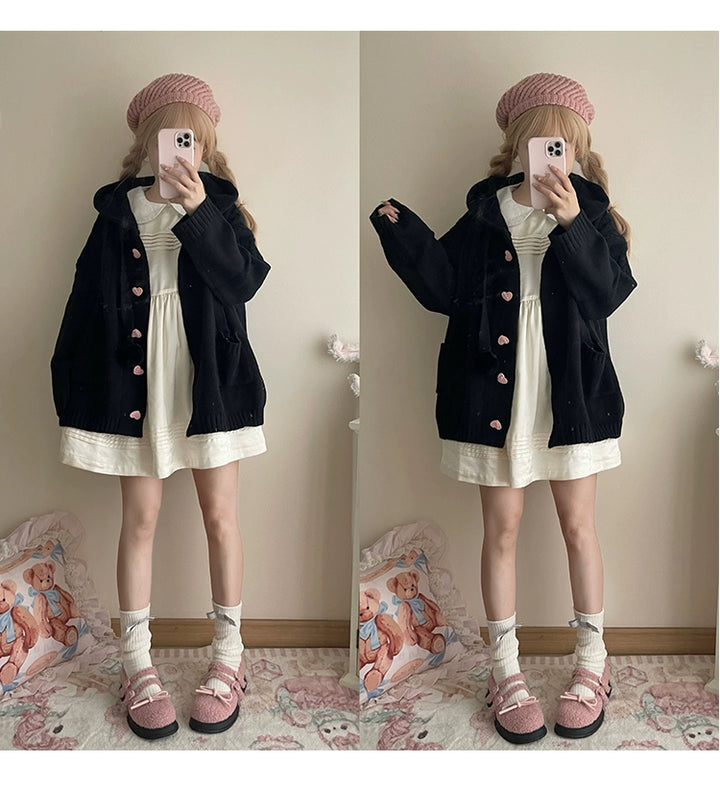 Kawaii Oversized Cardigan Sweater Coat Multicolor 22652:345688