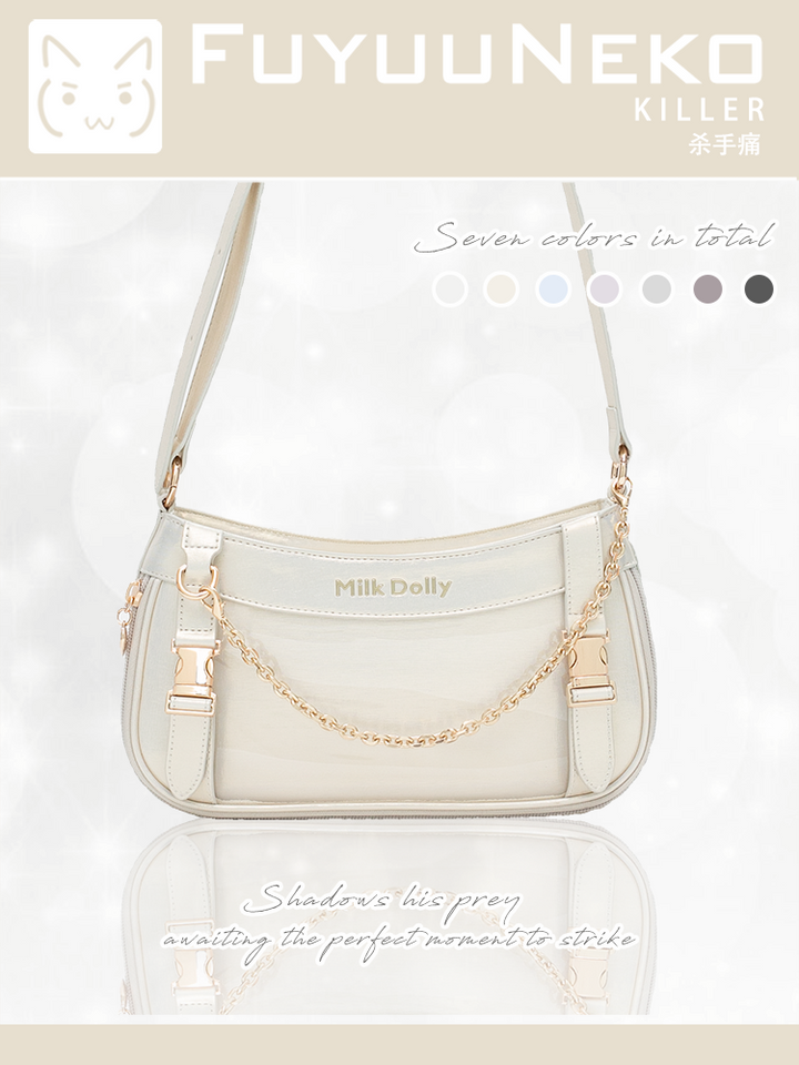 Y2K Style Ita Bag, Clear Window & Detachable Chain 43228:772318