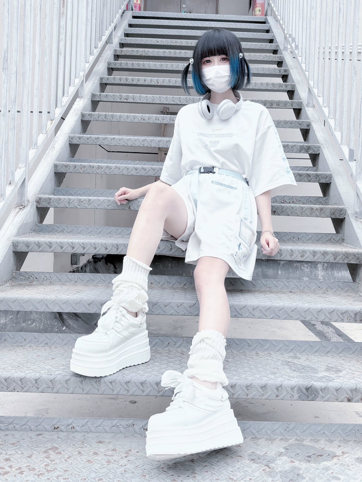 Jirai Kei Platform Shoes Round-toe Sneaker Shoes 40090:678490
