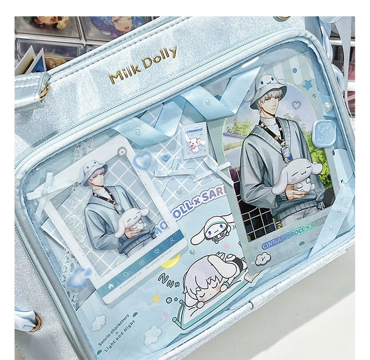 Satin Ita Bag, Clear Window & Detachable Ribbon Bow 43227:771940